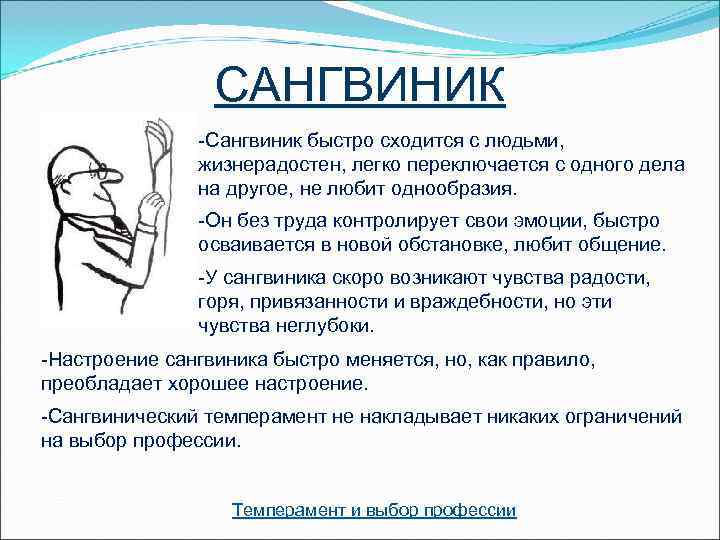    САНГВИНИК    -Сангвиник быстро сходится с людьми,  
