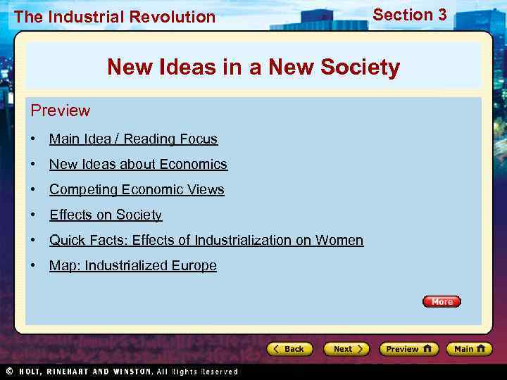 The Industrial Revolution      Section 3    New