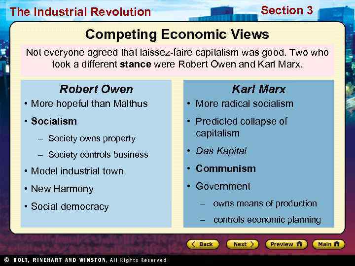 The Industrial Revolution     Section 3   Competing Economic Views
