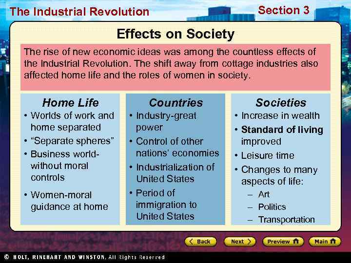 The Industrial Revolution      Section 3    