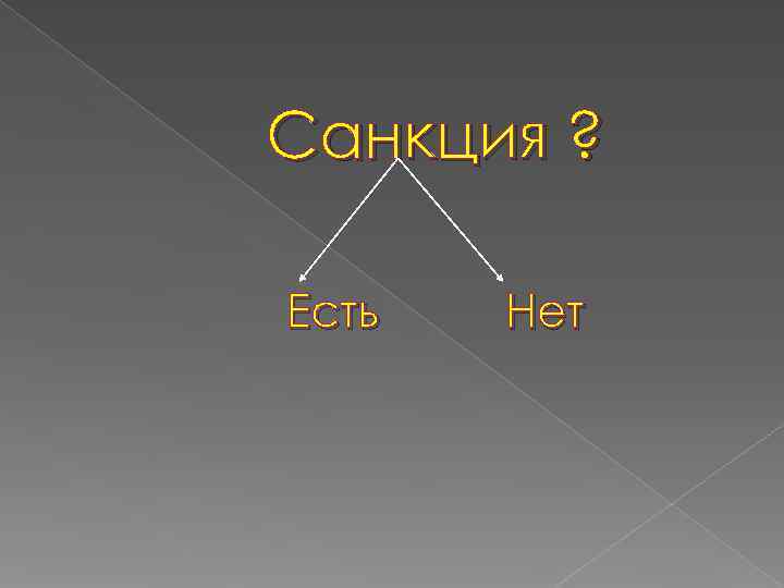 Санкция ?  Есть  Нет 