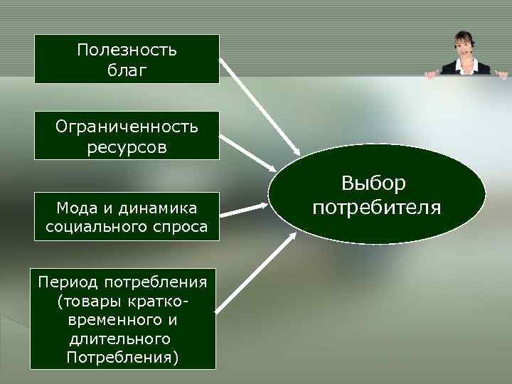   Полезность  благ  Ограниченность ресурсов     Выбор Мода