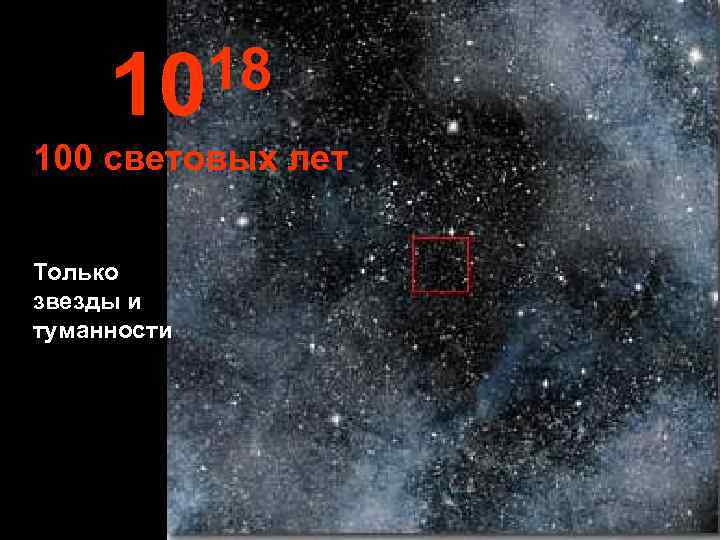  10 18 100 световых лет  Только звезды и туманности 