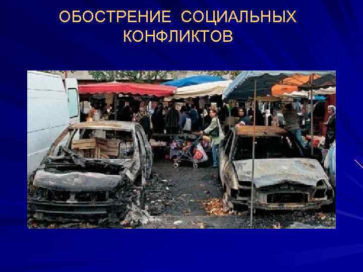 ОБОСТРЕНИЕ СОЦИАЛЬНЫХ  КОНФЛИКТОВ 