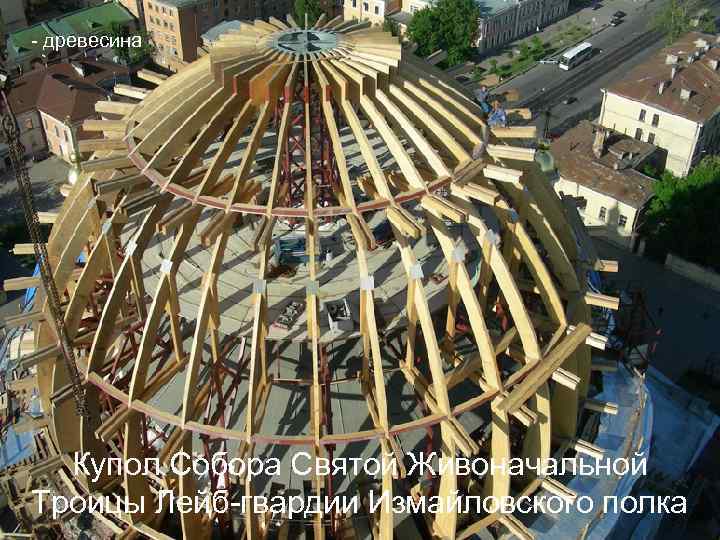 - древесина  Купол Собора Святой Живоначальной Троицы Лейб-гвардии Измайловского полка 