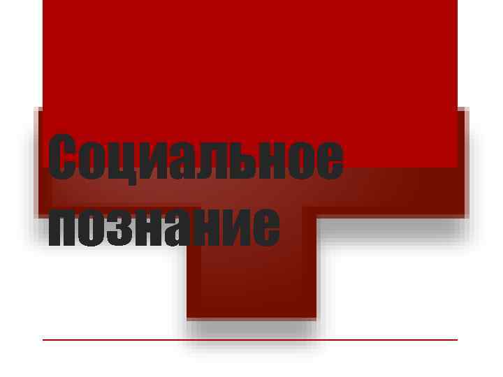 Социальное познание 