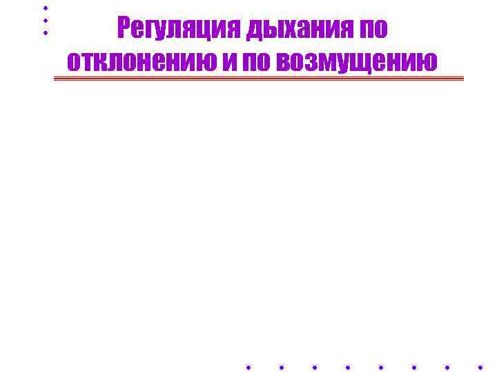   Регуляция дыхания по отклонению и по возмущению 