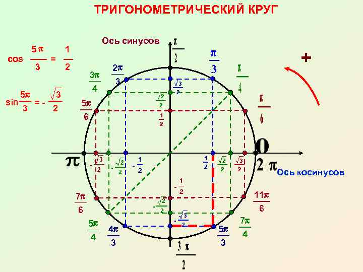       ТРИГОНОМЕТРИЧЕСКИЙ КРУГ      