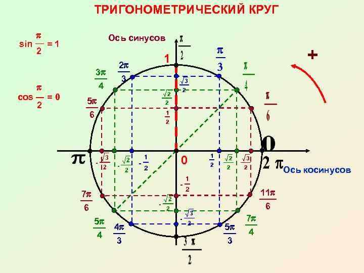     ТРИГОНОМЕТРИЧЕСКИЙ КРУГ  p     Ось синусов