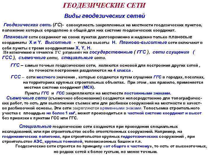 Государственные геодезические сети презентация