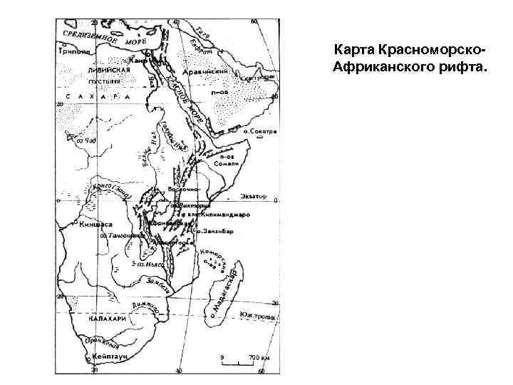 Карта Красноморско- Африканского рифта. 