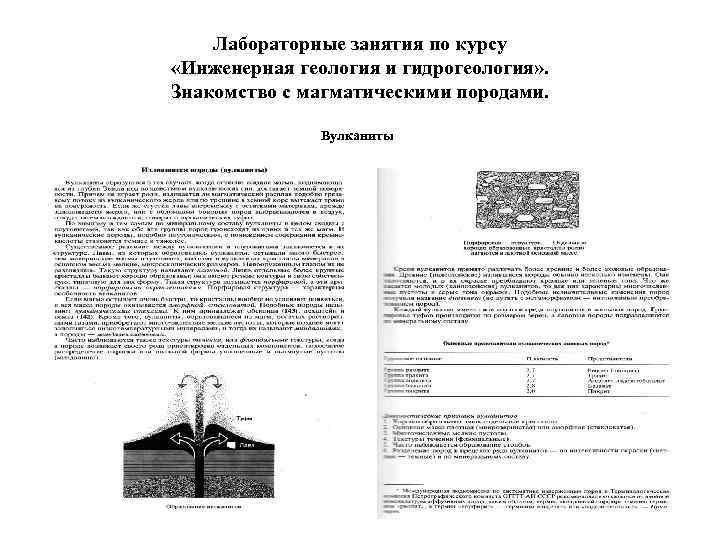 Лабораторные занятия по курсу «Инженерная геология и гидрогеология» . Знакомство с магматическими породами. Вулканиты