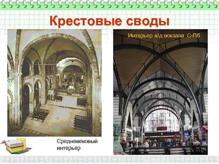 Крестовые своды   Интерьер жд вокзала С-Пб Средневековый интерьер 