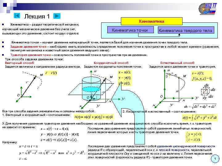    Лекция 1        Кинематика n
