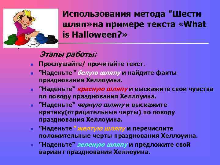 Использования метода Использования метода