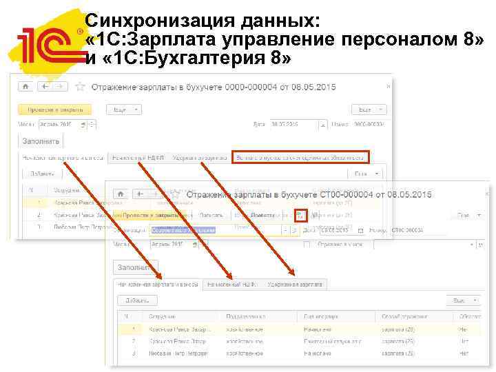 Синхронизация данных:  « 1 С: Зарплата управление персоналом 8» и « 1 С: