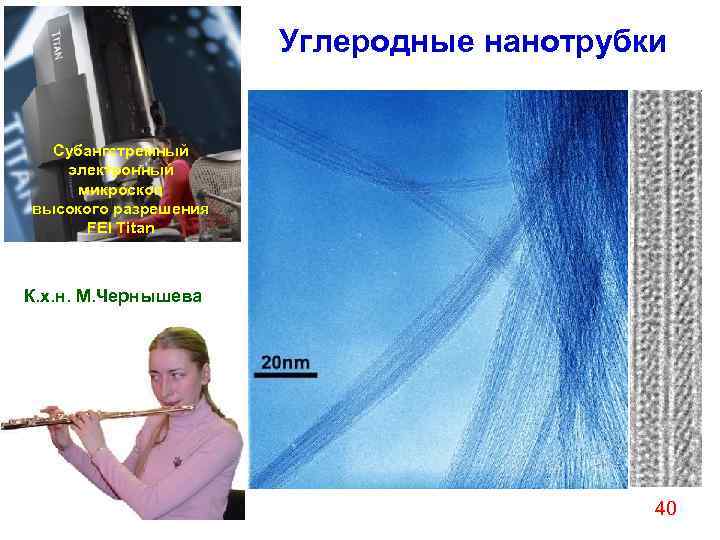      Углеродные нанотрубки Субангстремный  электронный микроскоп высокого разрешения FEI