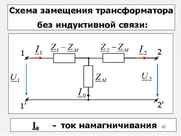 Параметры и ветви намагничивания схемы замещения трансформатора определяются