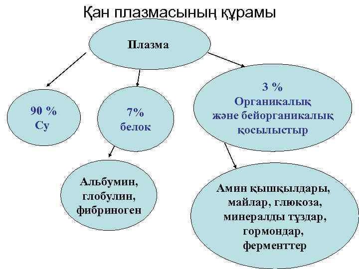   Қан плазмасының құрамы    Плазма     
