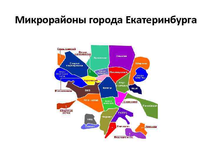 Микрорайоны города Екатеринбурга 