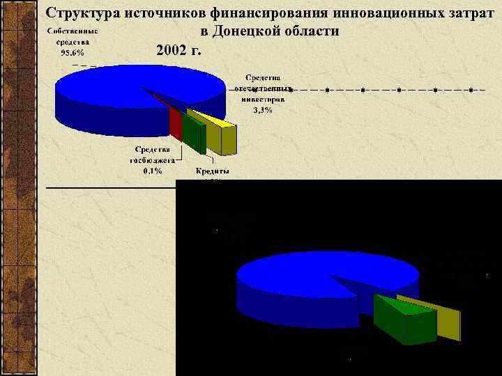 Структура источников финансирования инновационных затрат в Донецкой области 2002 г. 2004 г. 
