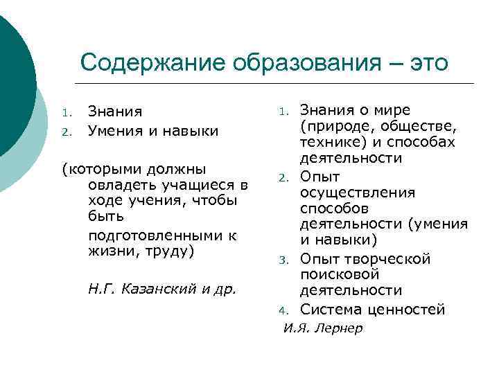 Содержание начального образования