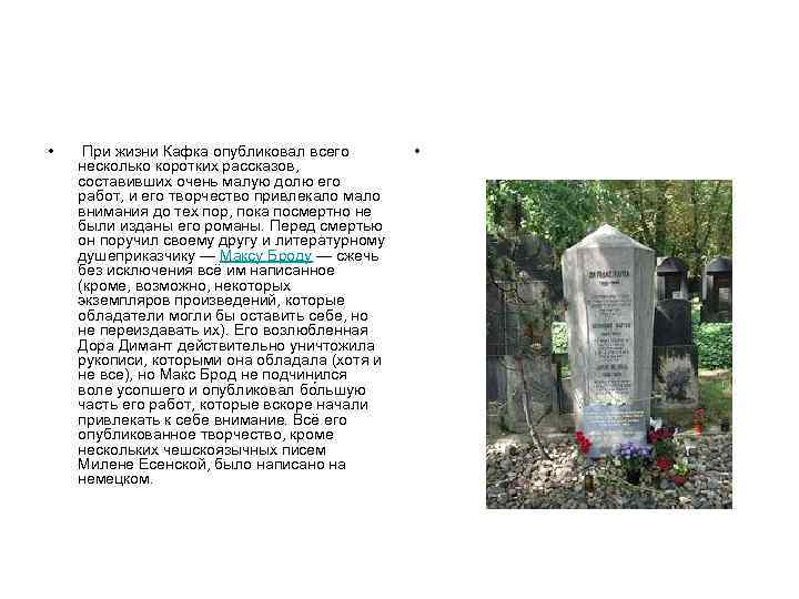  • При жизни Кафка опубликовал всего   •   несколько коротких