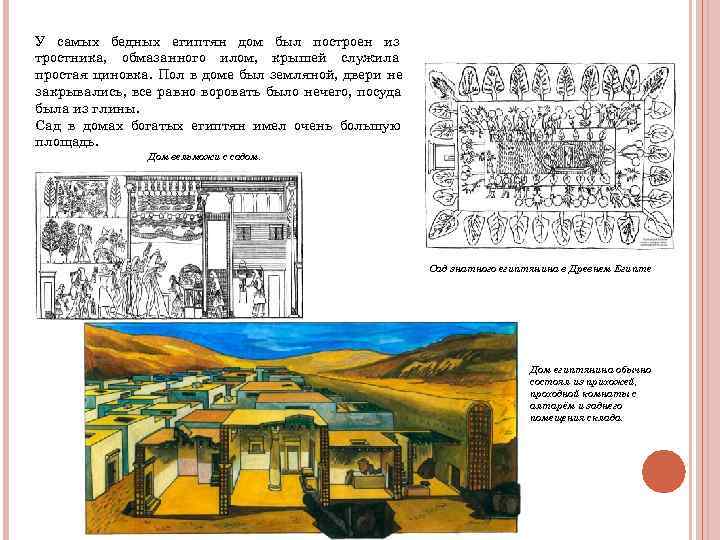 У самых бедных египтян дом был построен из тростника, обмазанного илом, крышей служила простая У самых бедных египтян дом был построен из тростника, обмазанного илом, крышей служила простая