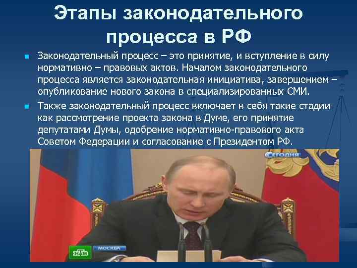 Этапы законодательного процесса в РФ n Законодательный процесс – это Этапы законодательного процесса в РФ n Законодательный процесс – это