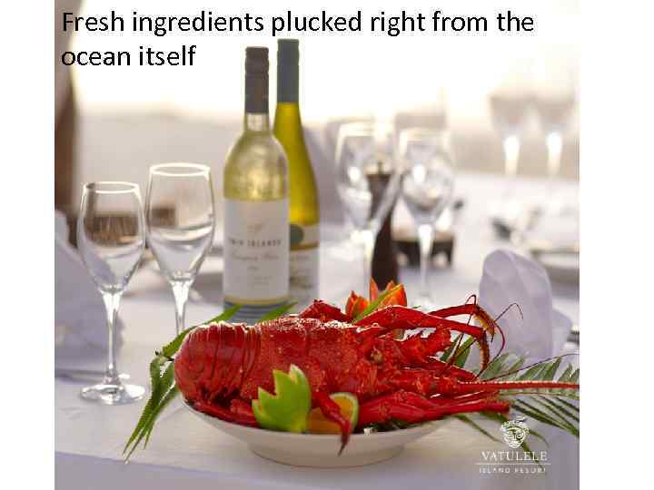 Fresh ingredients plucked right from the ocean itself 