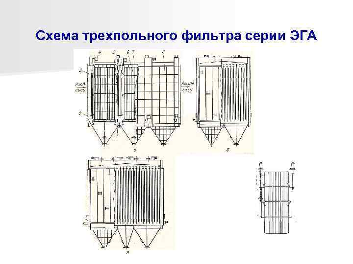 Схема трехпольного фильтра серии ЭГА 