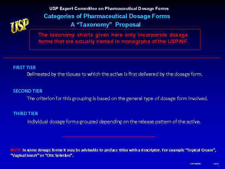      USP Expert Committee on Pharmaceutical Dosage Forms  