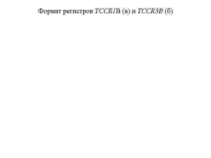 Формат регистров TCCR 1 B (а) и TCCR 3 B (б) 