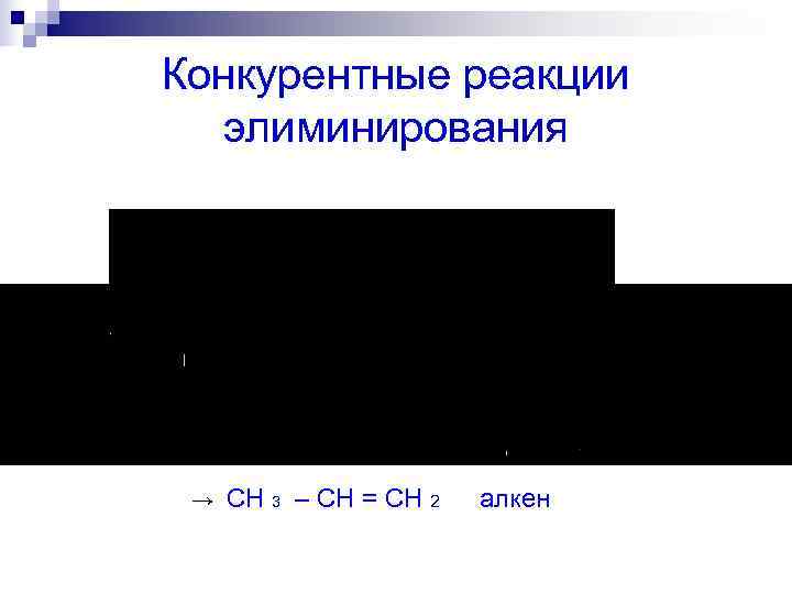 Конкурентные реакции  элиминирования →  СН 3 – СН = СН 2 