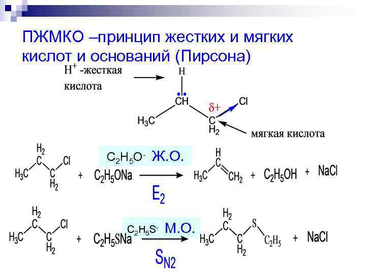 ПЖМКО –принцип жестких и мягких кислот и оснований (Пирсона)   С 2 Н