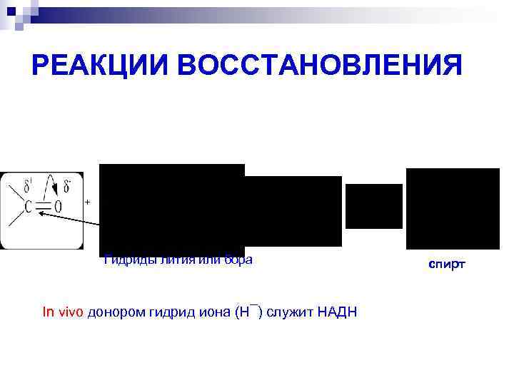 РЕАКЦИИ ВОССТАНОВЛЕНИЯ   +   Гидриды лития или бора   