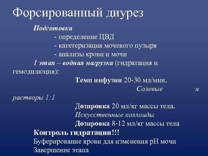 Схема форсированного диуреза