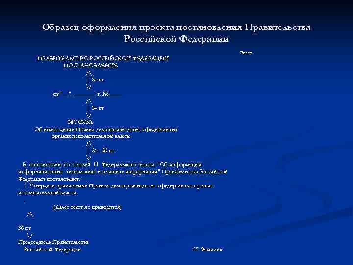   Образец оформления проекта постановления Правительства     Российской Федерации 