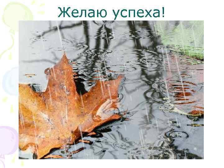 Желаю успеха! 