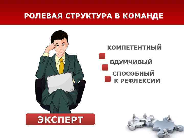РОЛЕВАЯ СТРУКТУРА В КОМАНДЕ    КОМПЕТЕНТНЫЙ   ВДУМЧИВЫЙ   