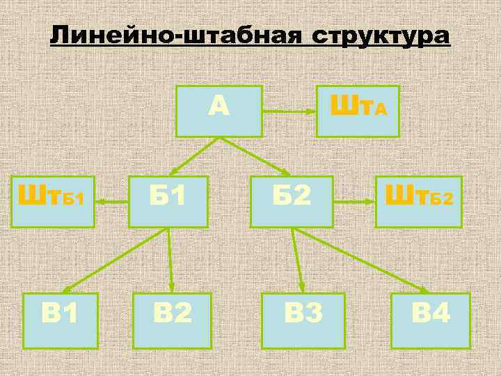Линейно-штабная структура А Шт. Б 1 В 1 В 2 Шт. А Б 2