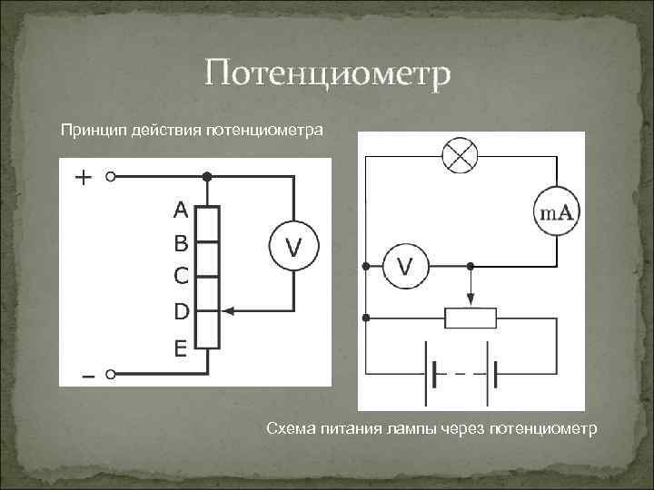 Как выглядит потенциометр на схеме