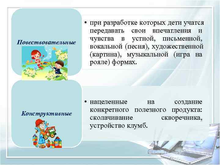      • при разработке которых дети учатся   