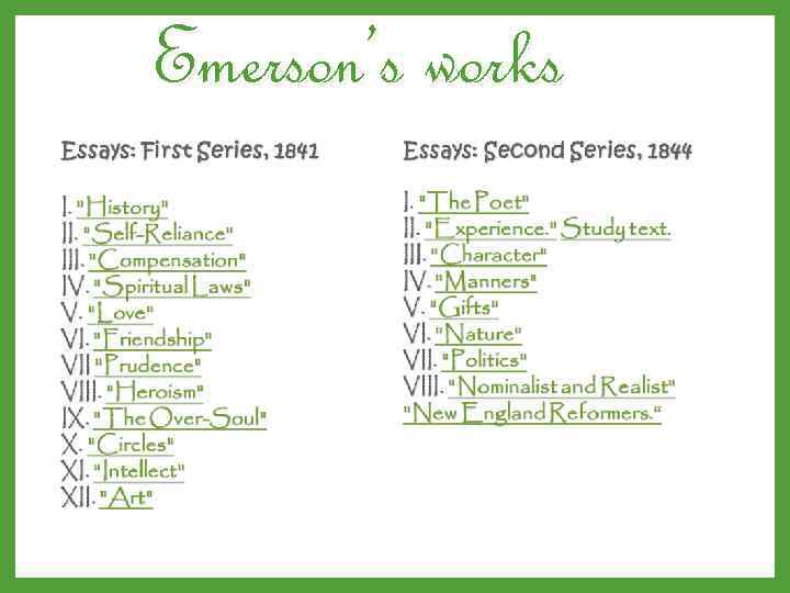 Emerson’s works 