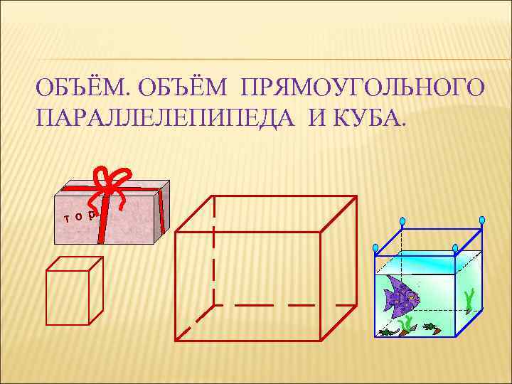 ОБЪЁМ ПРЯМОУГОЛЬНОГО ПАРАЛЛЕЛЕПИПЕДА И КУБА.  т т о р 