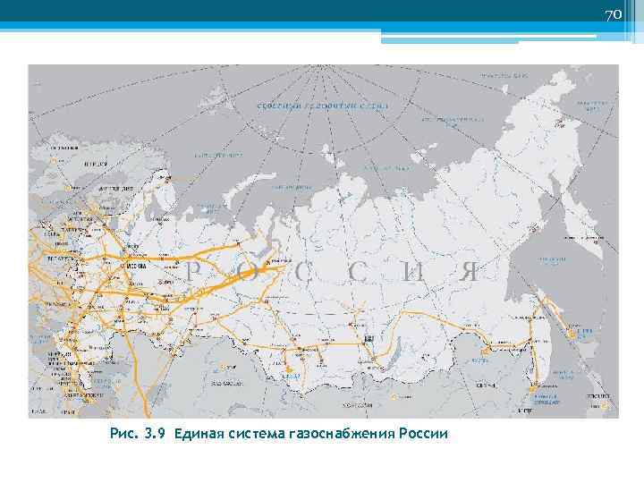     70 Рис. 3. 9 Единая система газоснабжения России 