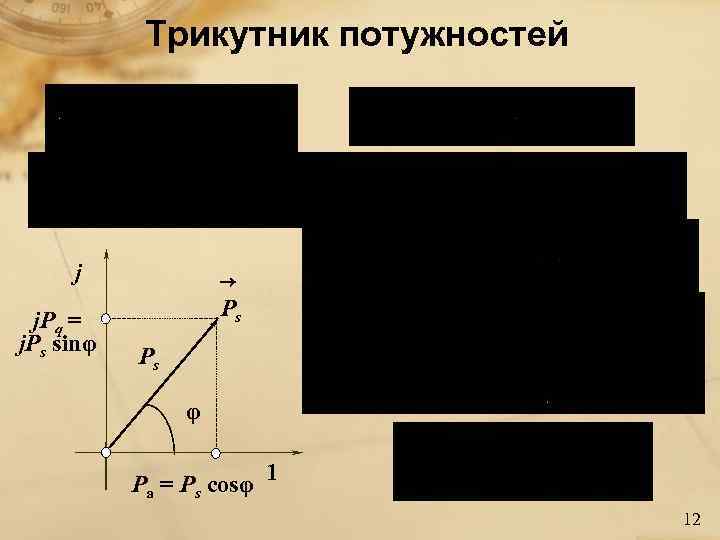   Трикутник потужностей   j. Pq =   Ps j. Ps