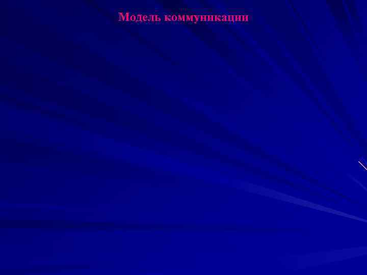 Модель коммуникации Модель коммуникации