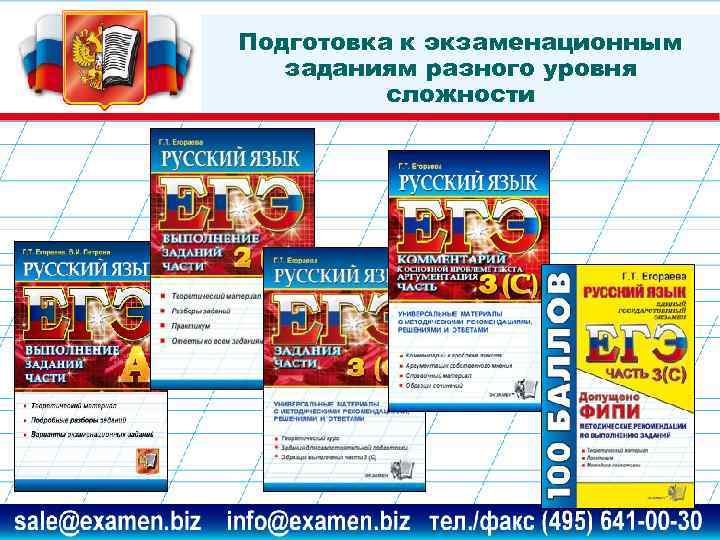 Подготовка к экзаменационным  заданиям разного уровня  сложности 