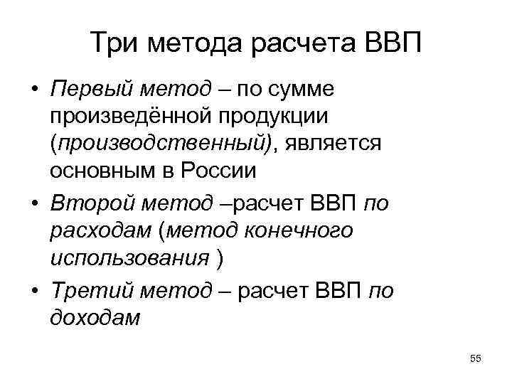 Методы ввп